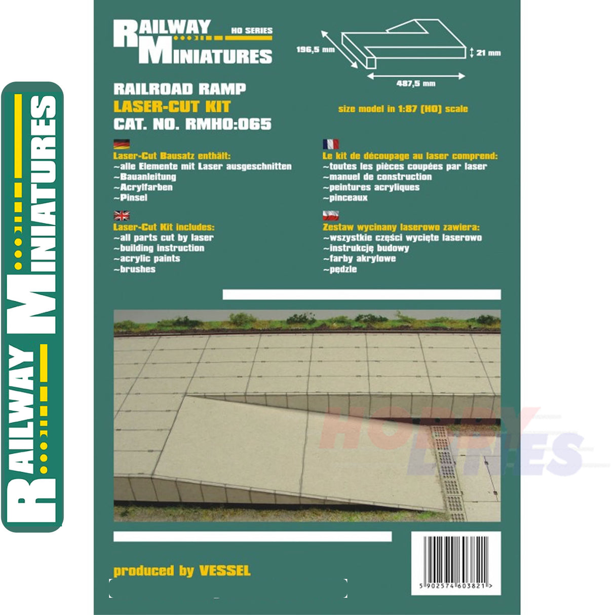 RAILROAD RAMP kit HO 1:87 Vessel RAILWAY MINIATURES 065