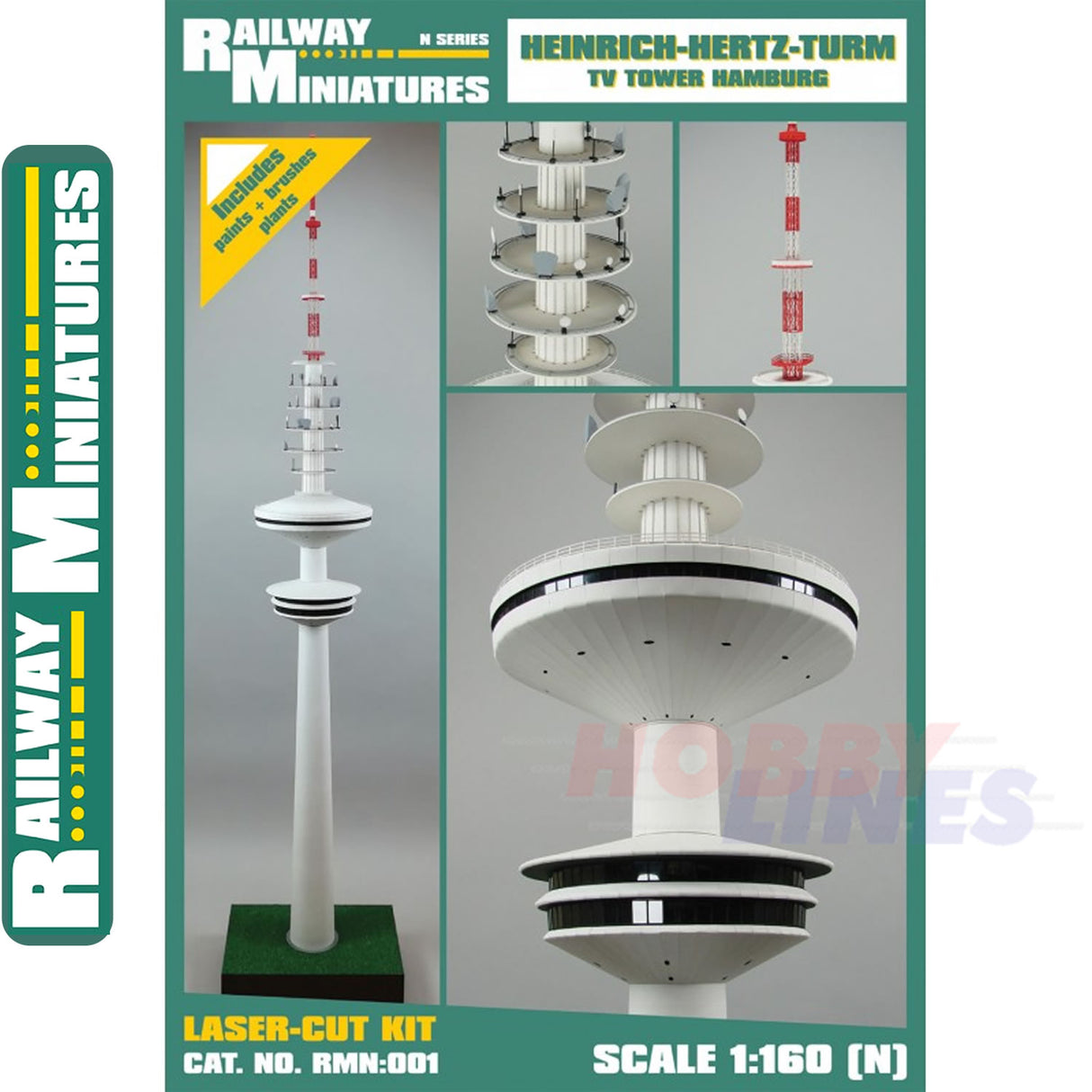 HEINRICH-HERTZ-TURM TV TOWER Hamburg kit HO1:87 Vessel RAILWAY MINIATURES RNM001