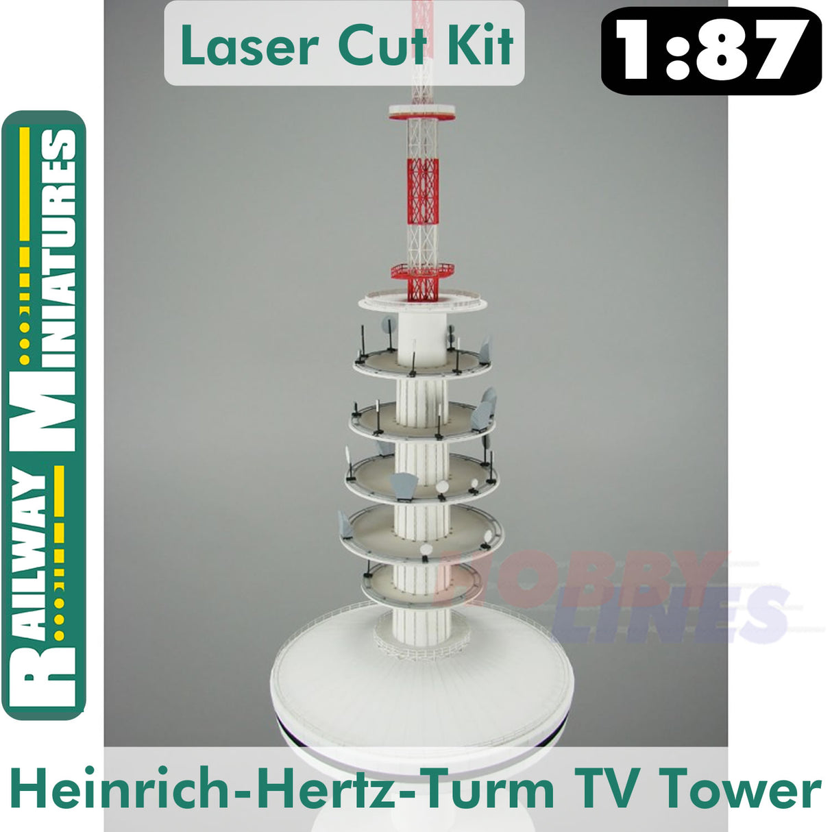 HEINRICH-HERTZ-TURM TV TOWER Hamburg kit HO1:87 Vessel RAILWAY MINIATURES RNM001