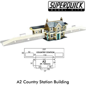 COUNTRY STATION A2 1:72 Scale OO HO Railways Building Series A A02 SuperQuick