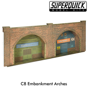 EMBANKMENT ARCHES C8 1:72 OO HO Gauge Railway Building Series C C08 SuperQuick