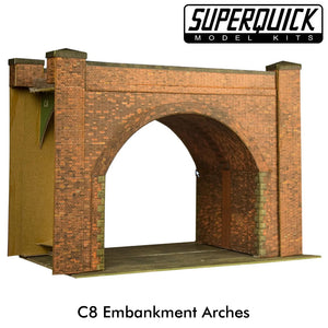 EMBANKMENT ARCHES C8 1:72 OO HO Gauge Railway Building Series C C08 SuperQuick