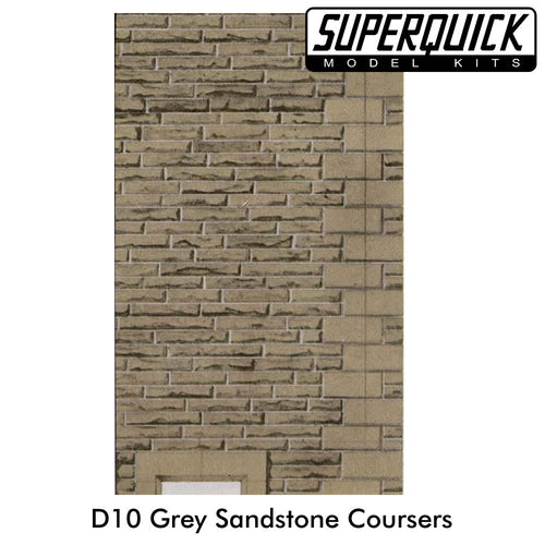 Building Paper GREY SANDSTONE COURSERS 1:72 OO/HO gauge Pack 6 D10 SuperQuick
