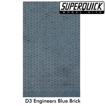 Load image into Gallery viewer, Building Paper ENGINEERS BLUE BRICK D3 1:72 OO/HO gauge Pack 6 D03 SuperQuick
