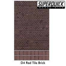 Load image into Gallery viewer, Building Paper RED TILE BRICK D4 1:72 scale OO/HO gauge Pack 6 D04 SuperQuick
