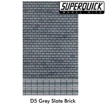 Load image into Gallery viewer, Building Paper GREY SLATE BRICK D5 1:72 scale OO/HO gauge Pack 6 D05 SuperQuick
