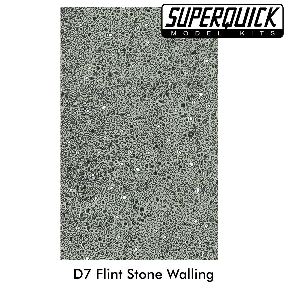 Building Paper FLINT STONE WALLING BRICK D7 1:72 OO/HO Pack 6 D07 SuperQuick