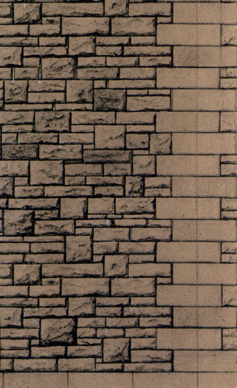 Building Paper GREY RUBBLE WALLING 1:72 OO/HO gauge Pack 6 D12 SUPERQUICK