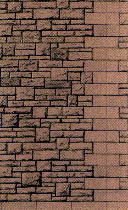 Building Paper RED RUBBLE WALLING 1:72 OO/HO gauge Pack 6 D13 SUPERQUICK