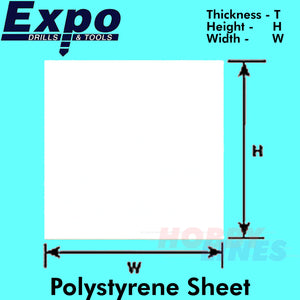 STYRENE SHEET Range 0.25-2.00mm 457x330mm A3 polystyrene plastic ABS Expo Tools