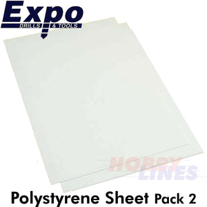 STYRENE SHEET Range 0.25-2.00mm 457x330mm A3 polystyrene plastic ABS Expo Tools