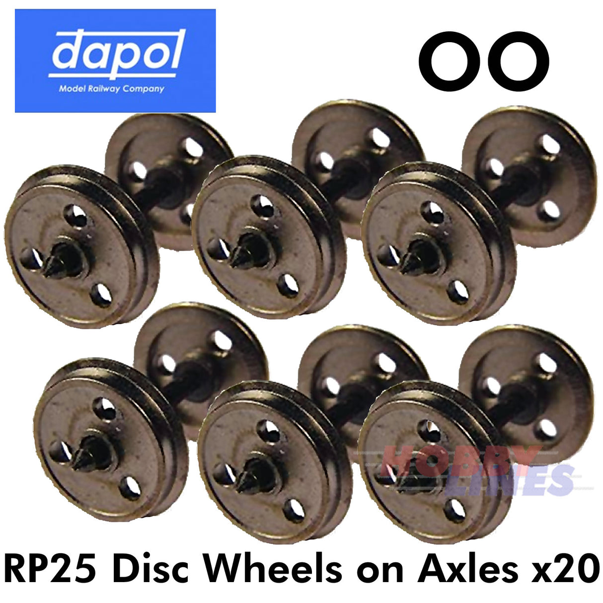Disc Wagon Wheels Axles pack 20 OO Gauge Dapol RP25 WHEELSDISC