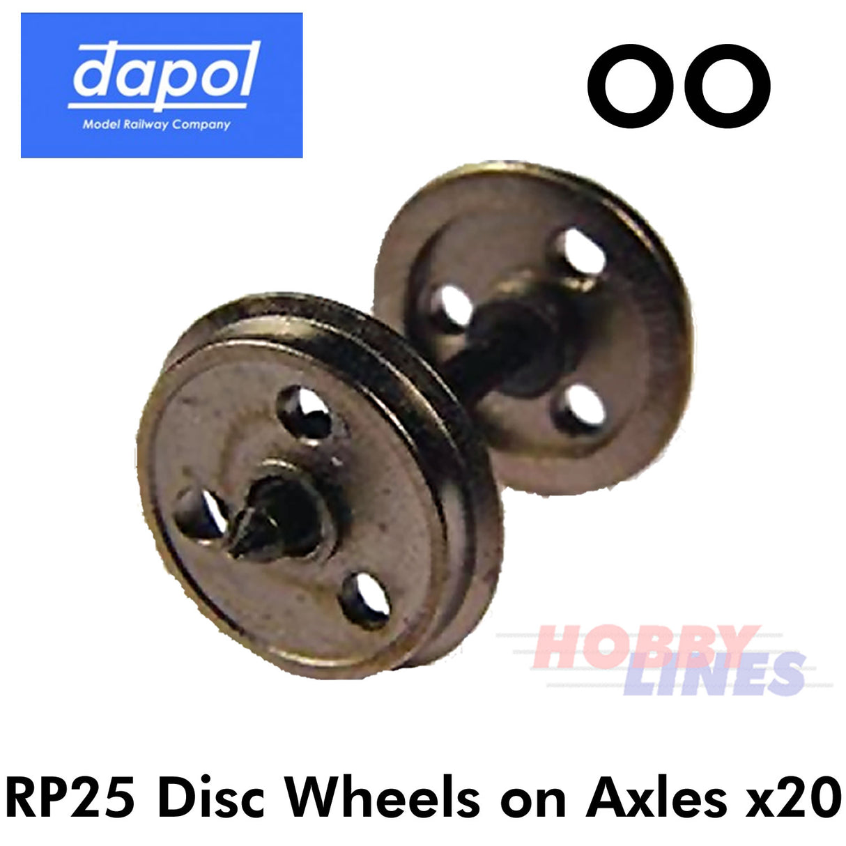 Disc Wagon Wheels Axles pack 20 OO Gauge Dapol RP25 WHEELSDISC