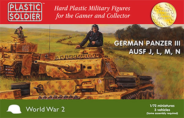 Plastic Soldier Co 1:72 WWII GERMAN PANZER III J,L,M&N TANK Scale Kit WW2V20018