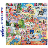 eeBoo WOMEN READING 1000 pc Square Jigsaw Puzzle Super Deluxe PZTWRD
