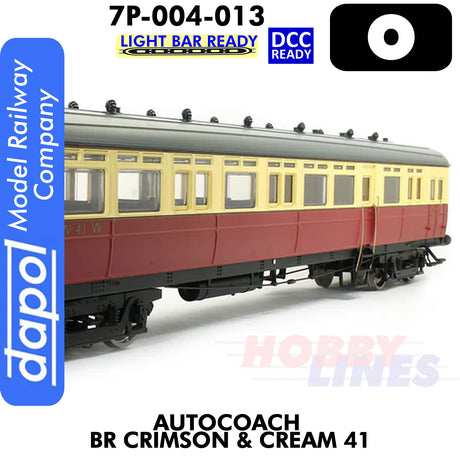 Autocoach BR Crimson & Cream 41 Coach - DCC & Lightbar Ready | Dapol | 7P-004-013