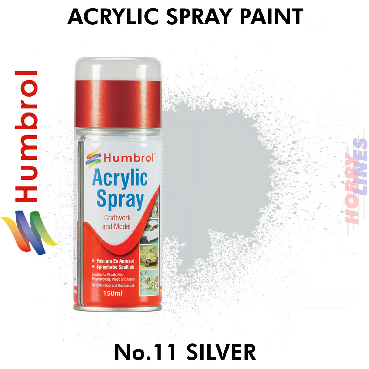 150ML Humbrol Sprays No 11 Silver