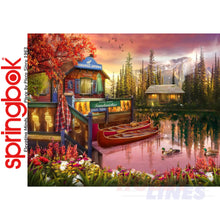 Load image into Gallery viewer, LAKESHORE SERENITY 1000 piece SPRINGBOK Jigsaw Puzzle Random Cut Super Deluxe
