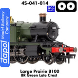 LARGE PRAIRIE 8100 BR Late Crest Steam Locomotive DCC Ready | Dapol | 4S-041-014