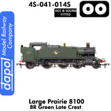 LARGE PRAIRIE 8100 BR Late Crest Steam Locomotive DCC & Sound |  Dapol | 4S-041-014S