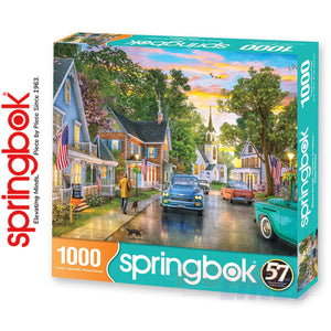 BLISSFUL BOROUGH 1000 piece SPRINGBOK Jigsaw Puzzle Random Cut Super Deluxe