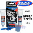 SUPER CRYLIC 60g glue twin pack problem solving adhesive AD23 Deluxe Materials