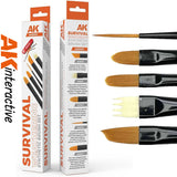 Survival Weathering Synethic Brushes x 5 | AK interactive | AKB101