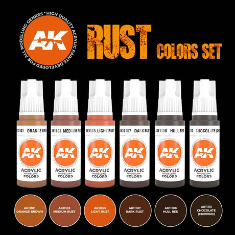 Rust - 3G Acrylic Paint x 6 | AK interactive | AK11605