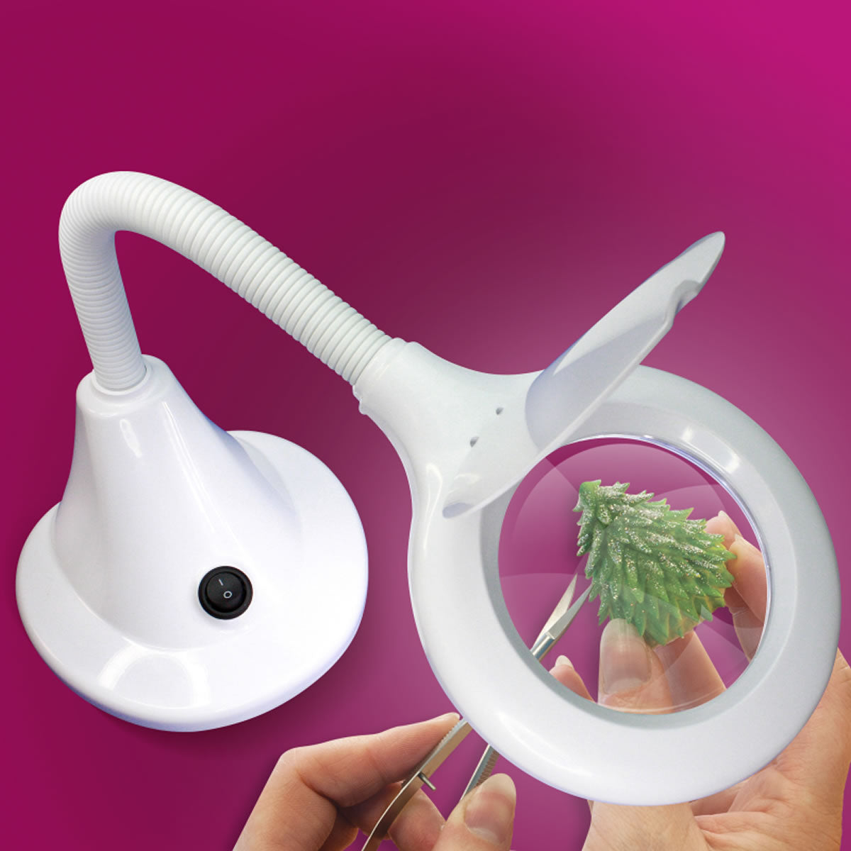 MAGNIFIER LAMP Compact Flexible Shadow Free Desk Lens Cap LightCraft LC8082