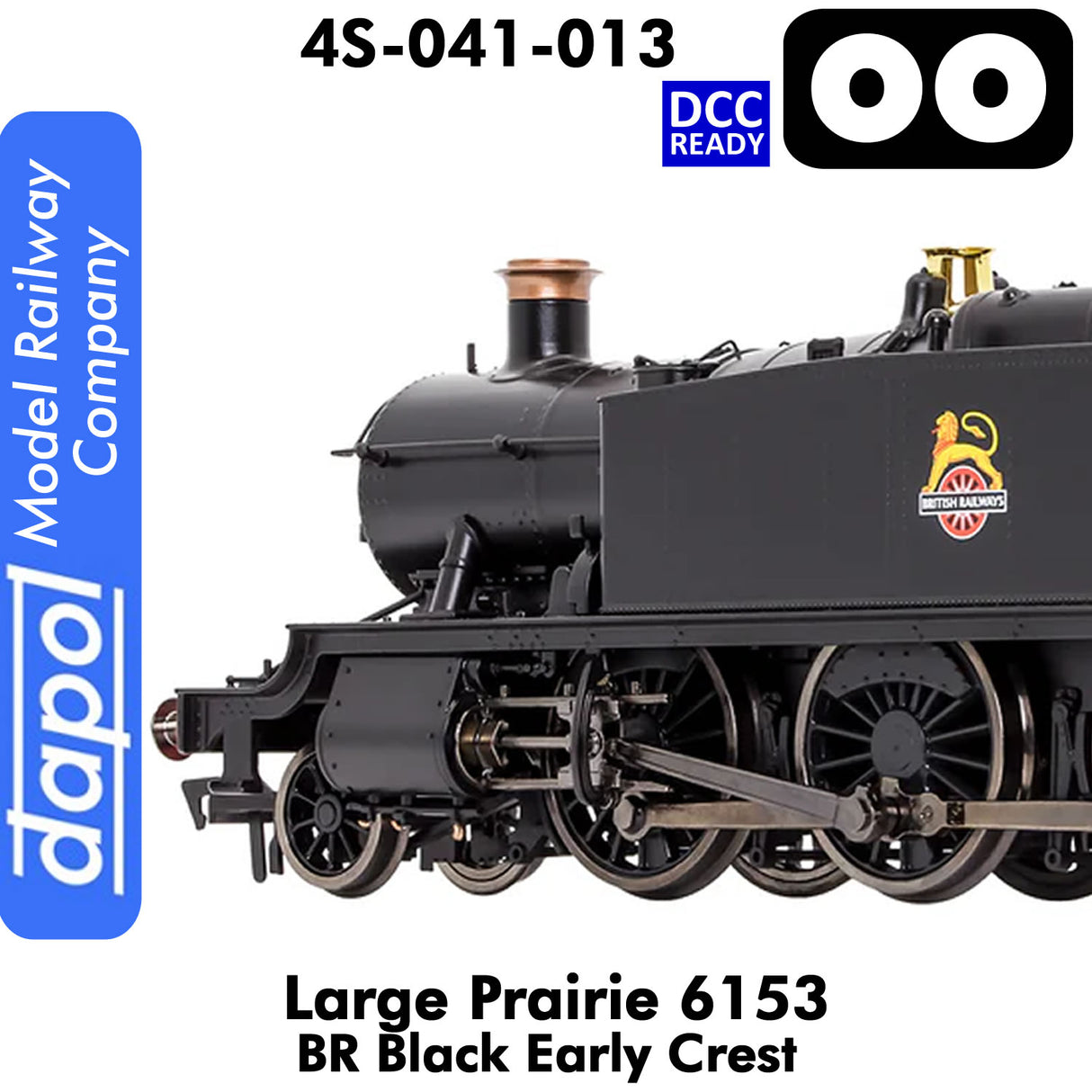 LARGE PRAIRIE 6153 BR Black Early Crest DCC Ready Locomotive | Dapol | 4S-041-013