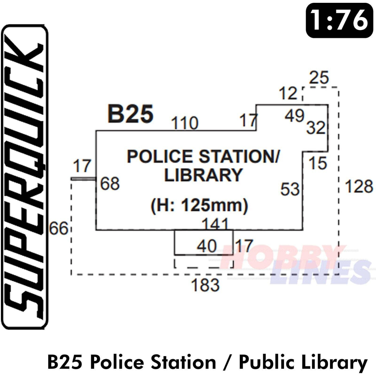 POLICE STATION 1:72 Scale OO HO Gauge Railways Building Series B B25 SuperQuick