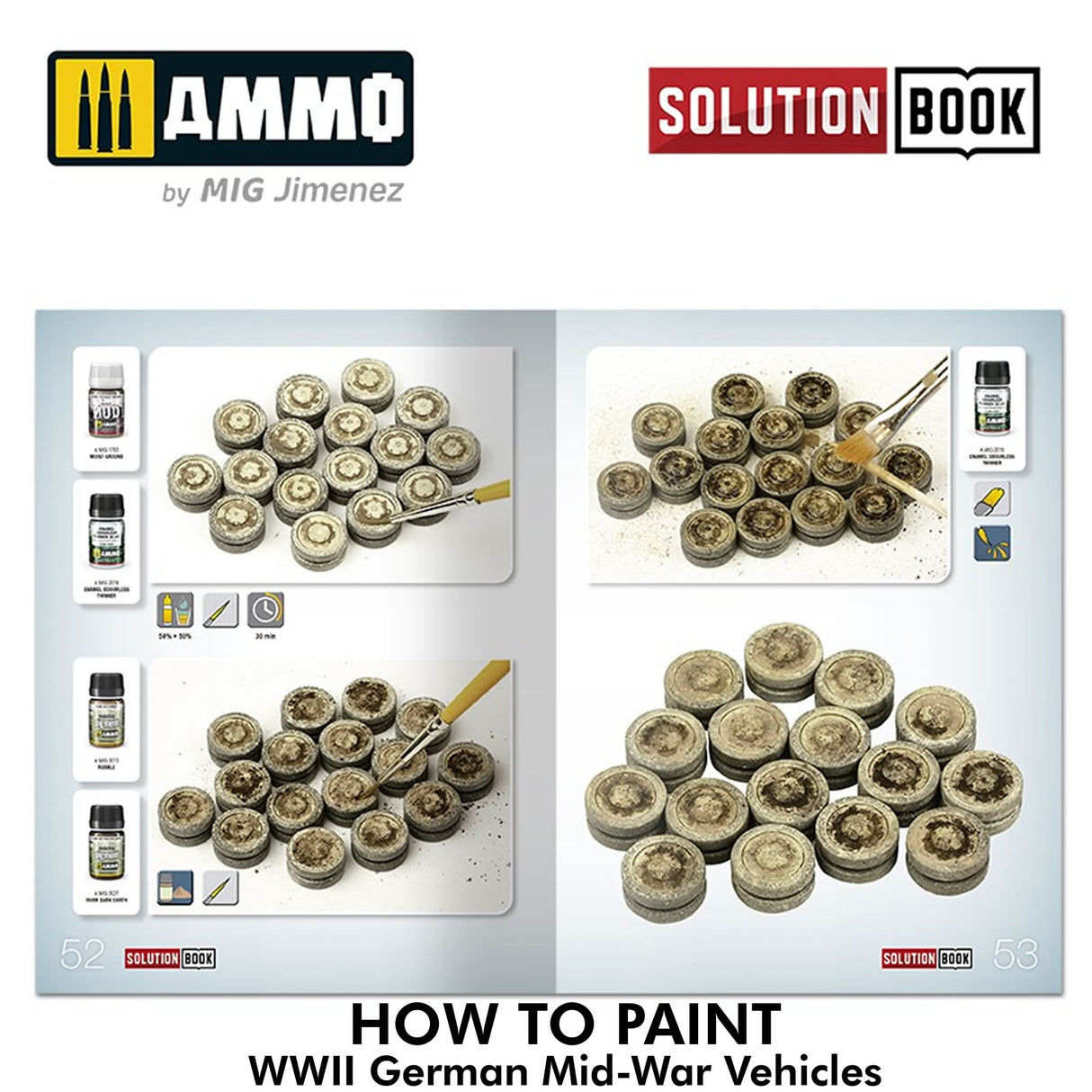 Solution Book 21 - How to Paint WWII German Mid-War Vehicles | Ammo by Mig Jimenez | MIG6527