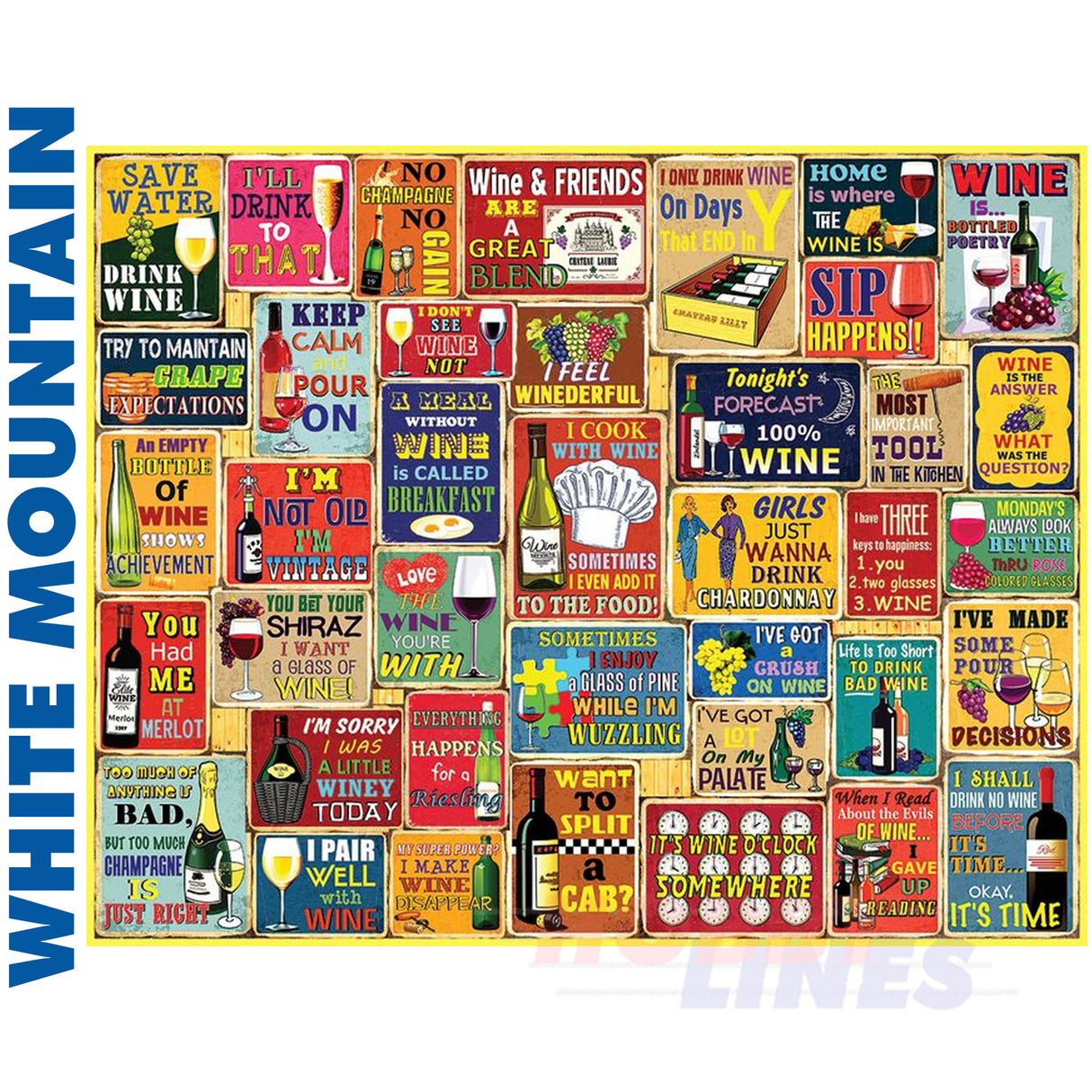  * DAMAGED * I Love Wine - 1000pc Puzzle | White Mountain | 1840