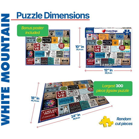 I Love Dogs - 300pc Puzzle | White Mountain | 2149pz