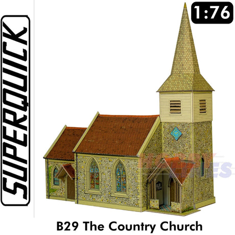 COUNTRY CHURCH 1:72 Scale OO HO Gauge Railways Building Series B B29 SuperQuick