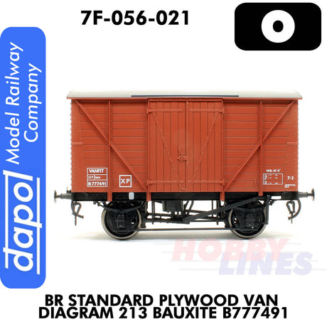 BR Standard Plywood Van Diagram 213 Bauxite B777491 | Dapol | 7F-056-021