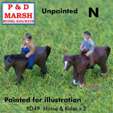 Horses and Rider x 2 - Unpainted | P&D Marsh  | C49