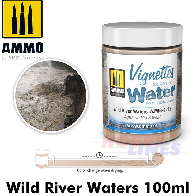 Acrylic Water - Slow River Water - 100ml | Ammo by Mig Jimenez | MIG2244