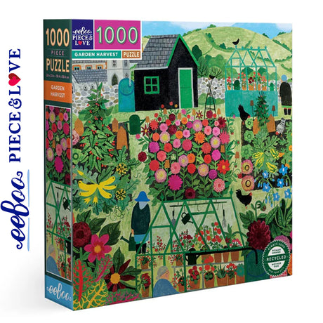 eeBoo GARDEN HARVEST 1000 pc Square Jigsaw Puzzle Super Deluxe PZTGHV