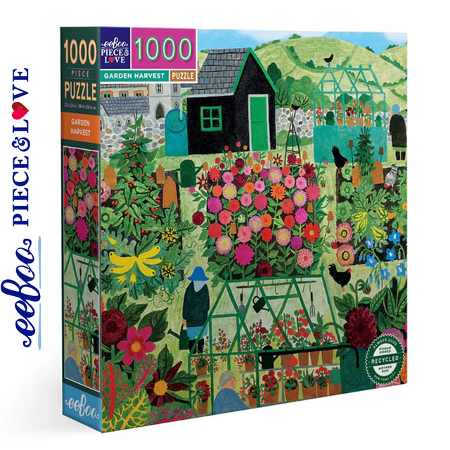 eeBoo GARDEN HARVEST 1000 pc Square Jigsaw Puzzle Super Deluxe PZTGHV