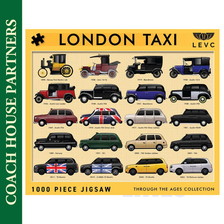 London Taxis - Through the Ages - Jigsaw Puzzle 1000pc | Coach House Partners | CHP0187