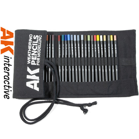 Weathering Pencils x 37 in Cloth Case - Full Range | AK interactive | AK10048