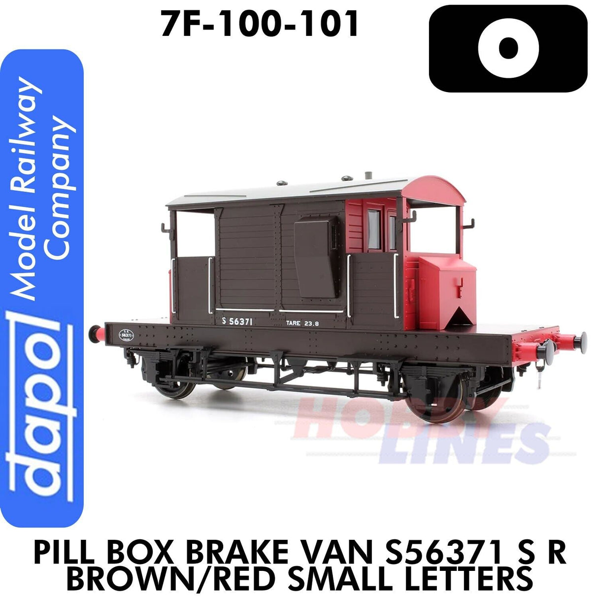 Pill Box Brake Van S56371 SR Brown/Red Small Letters | Dapol | 7F-100-101