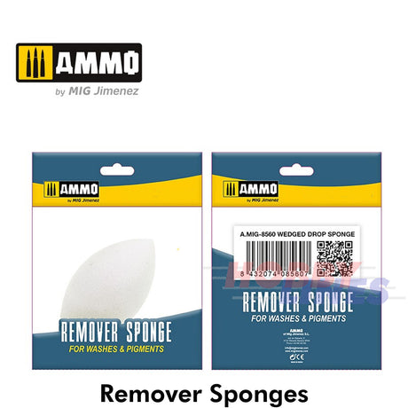 REMOVER SPONGE Range Pigment Washes Wedged Round Teardrop Ammo by Mig Jimenez