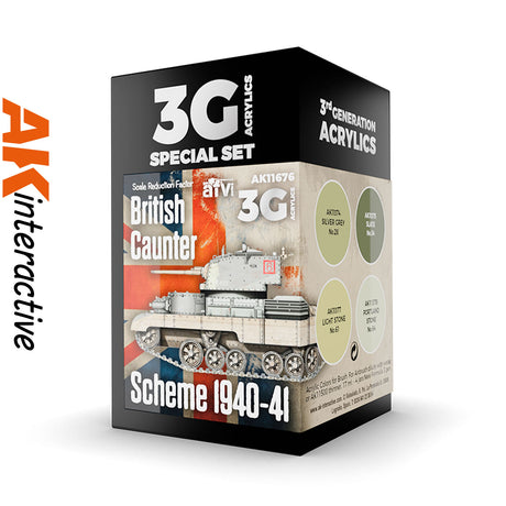 3G Special Set - British Caunter - Scheme 1940-41 - 4 x 17ml Acrylic Paint | AK interactive | AK11676