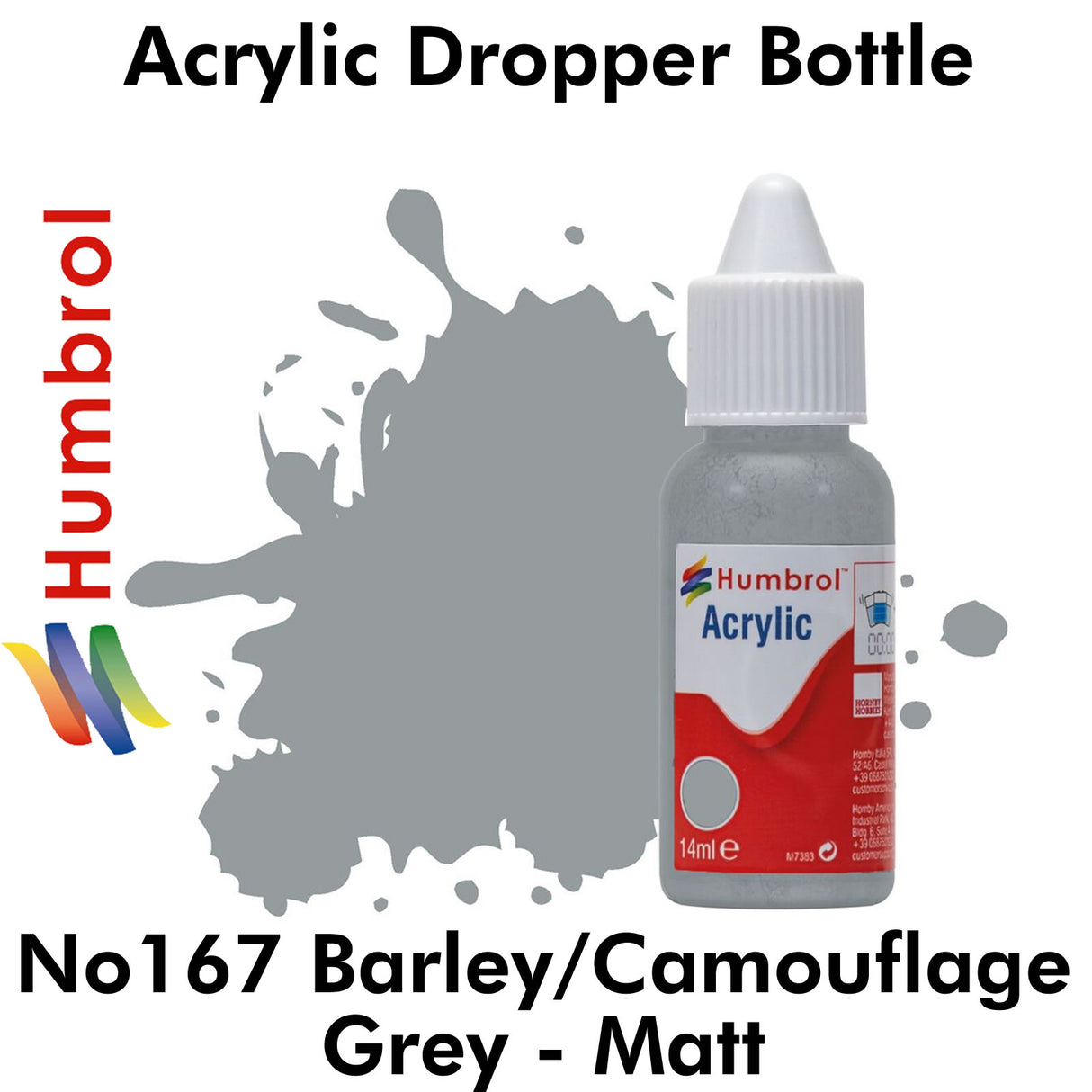 Acrylic Dropper - No.167 Barley/Camouflage Grey - Matt | Humbrol | DB0167
