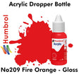 Acrylic Dropper - No 209 Fire Orange - Gloss | Humbrol | DB0209