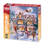 CHRISTMAS EVE COTTAGE 1000pc SPRINGBOK Jigsaw Puzzle 11213