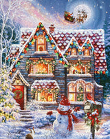 CHRISTMAS EVE COTTAGE 1000pc SPRINGBOK Jigsaw Puzzle 11213