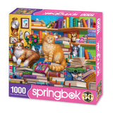 BOOKSHOP CATS 1000pc SPRINGBOK Jigsaw Puzzle 11217